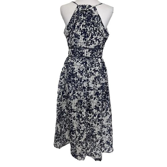 J.O.A. LA Dress Midi Floral White Navy Size L - Picture 3 of 14
